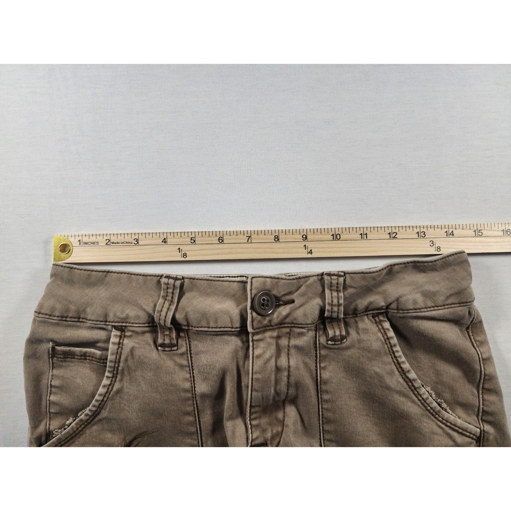 Jag Womens y2K Stretch Wide Leg Utility Pants Tan Khaki Size 8 Patch Pocket Crop - Picture 4 of 9